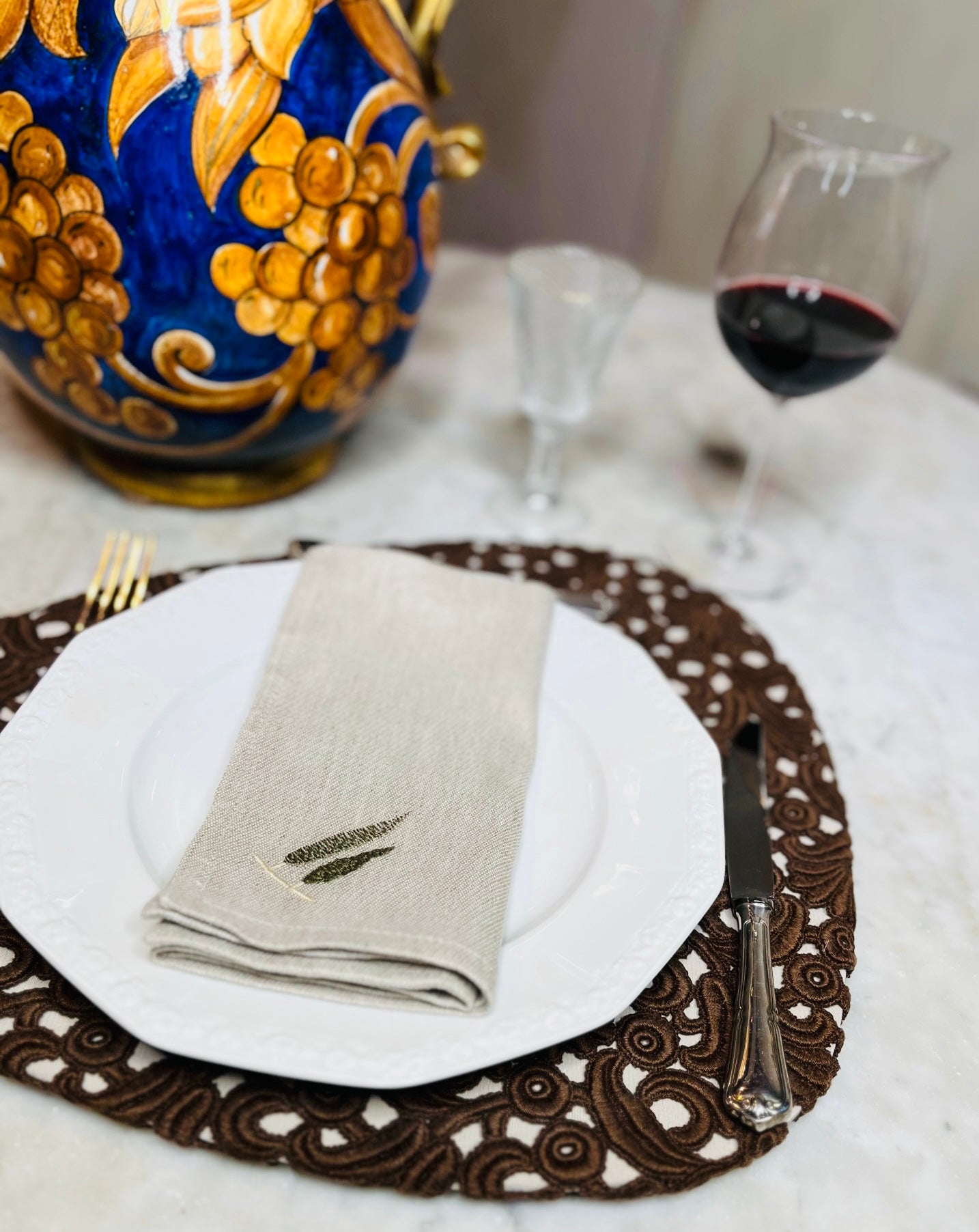 Tully Guipure Fleurs Marron